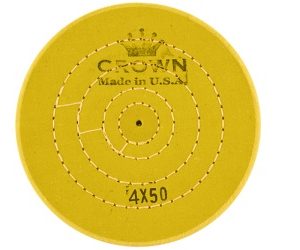 Круг муслиновый CROWN желтый d-100 мм, 50 слоев