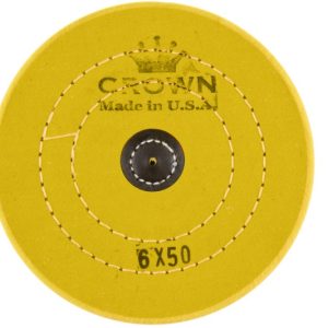 Круг муслиновый CROWN желтый d-150мм, 50 слоев (с кож. пятаком)