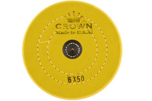 Круг мусліновий CROWN жовтий d-150мм, 50 шарів (з шкір. п’ятаком)