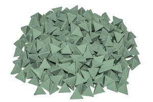Наполнитель пластик зеленый OTEC PM10 (пирамида 10х10 мм) (1 кг)